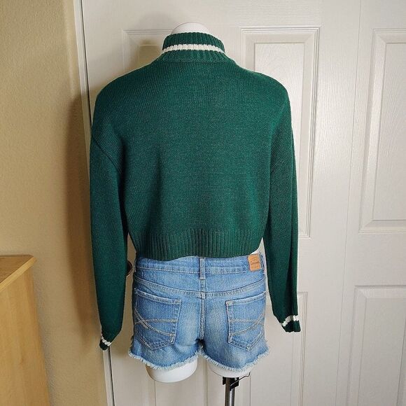H&M Divided green zip front crop sweater jacket S - Picture 6 of 10